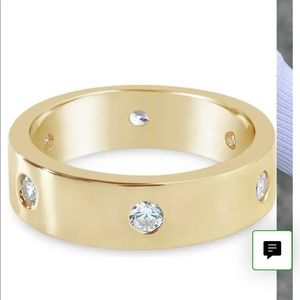 Sterling Forever Bezel Cubic Zirconia Accent Band Ring